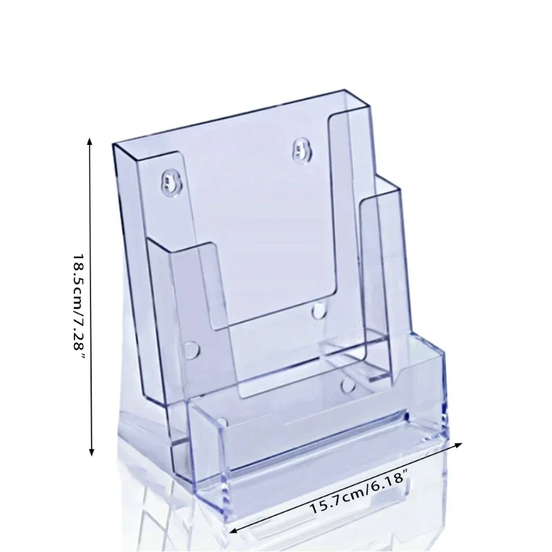 3 Grids Clear Business Card Holder Brochure Stand Pamphlet Card Desk Display Stand Holder Wall Mount Counter Top Use