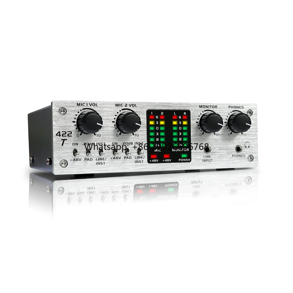 

Professional 48V Sound Card USB Mixer Audio Interface for Recording