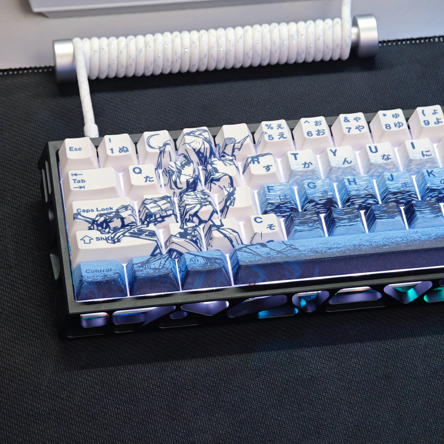 

73 Keys Saber Keycaps Chreey Height PBT Engraving 2d Animation Game Custom Key Caps for Mechanical Keyboards Wooting 60 65 67 68
