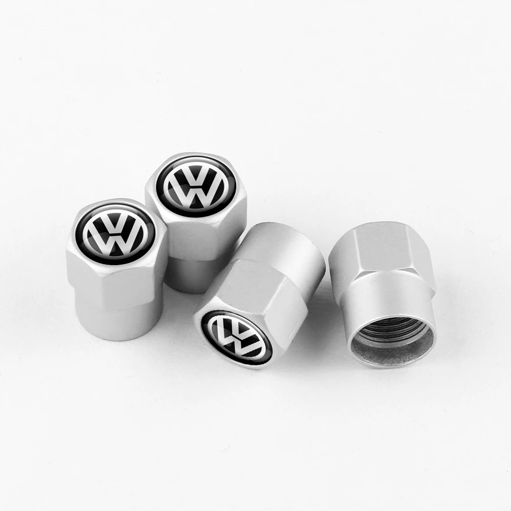 Car Wheel Tire Valve Caps Tyre Rim Stem Covers For Volkswagen VW Golf R Line Polo Tiguan Passat Jetta Touran CADDY Beetle Jetta