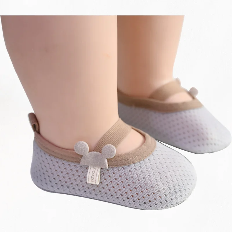 Baby Toddler Shoes Girl Boy Single Layer Breathable Mesh cloth Child Soft Soled Floor Sneaker Newborn Socks