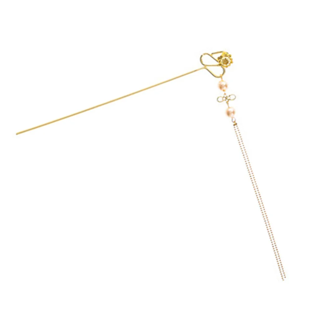 

Flower Tassel Stick Vintage Flower Pearl Chinese Hairpin Chinese style Hairpin for Buns Wedding Accessories Zinc Alloy Pearl