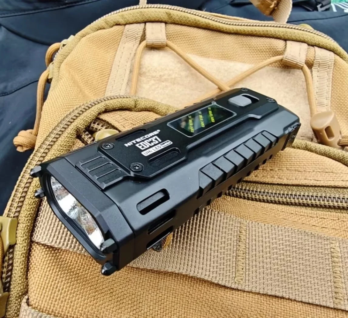 8000LM EDC Flashlight UHi 20 LED Rechargeable Tactical Torch Light with OLED Display and Li-ion Battery for Outdoor Camping