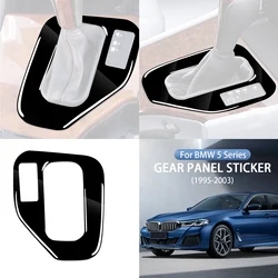 For BMW E39 5 Series 1995-2003 Piano Black Gear Shift Panel Trim Cover Interior Decoration Sticker Accessoire Voiture