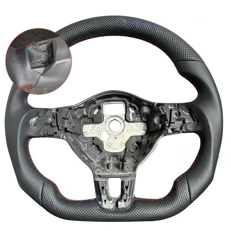 

Черный кожаный руль для занятий спортом, обновленный подходит для MK7 MK6 R Golf 7 GTI Golf 6 Jetta Passat CC