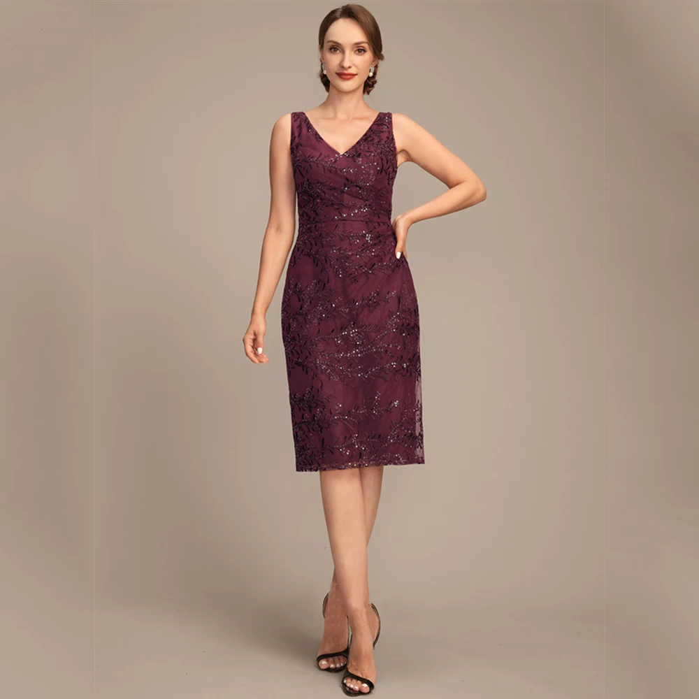 Simple Burgundy Mother of the Bride Dresses Exquisite Wedding Party Gowns Zipper Back 3/4 Sleeve New 2025 Vestido De Customized