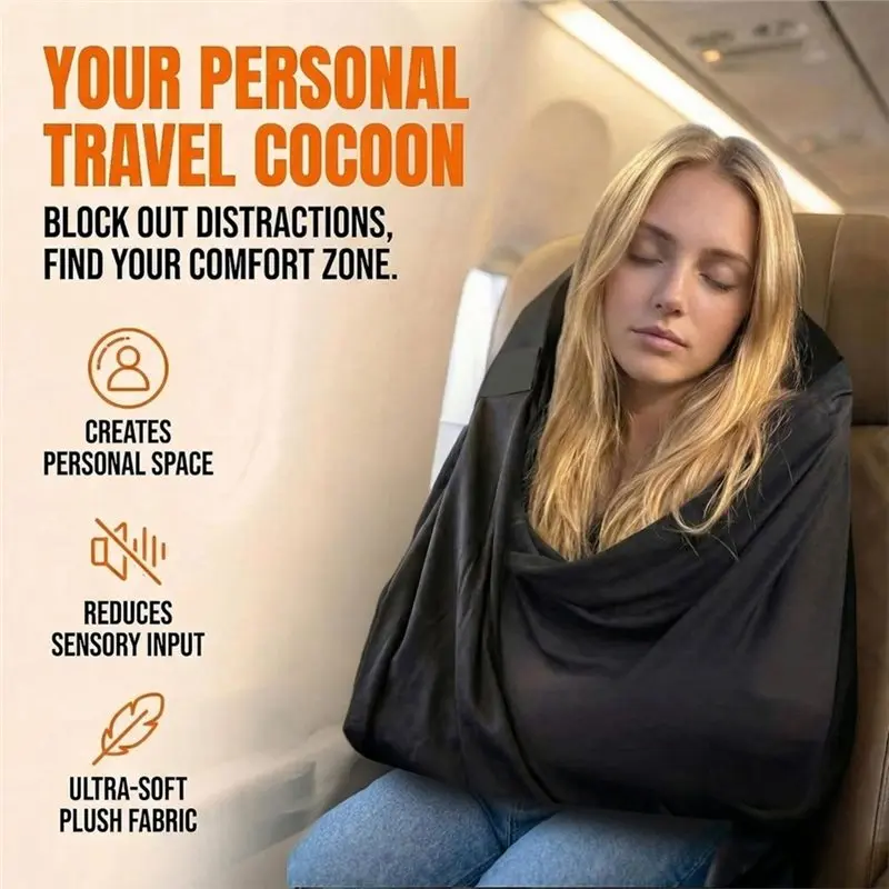 AB42-Blanket Body Sling Sleep Support For Airplane Travel, Blanket For Long Flights Car Road Trip Essential For Deep Sleep