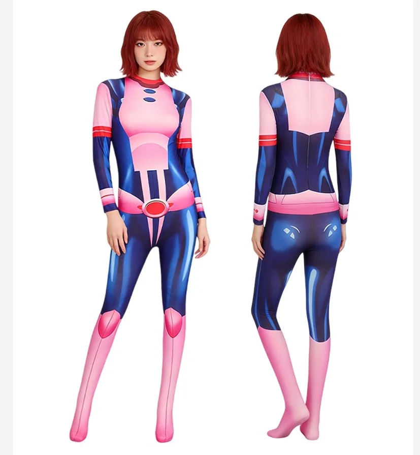 OCHACO URARAKA Cosplay Costume Anime Asui Tsuyu Jumpsuit Halloween Fancy Ball Suit Romper For Women Lady Disguise Stage Wear