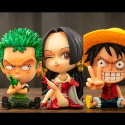 Q Luffy Zoro Nami Action Figure Anime, Periférico, Sanji, Robin, Boa, Hancock, Ás, Modelo PVC, Presentes de Boneca, 9cm, 1 Pc