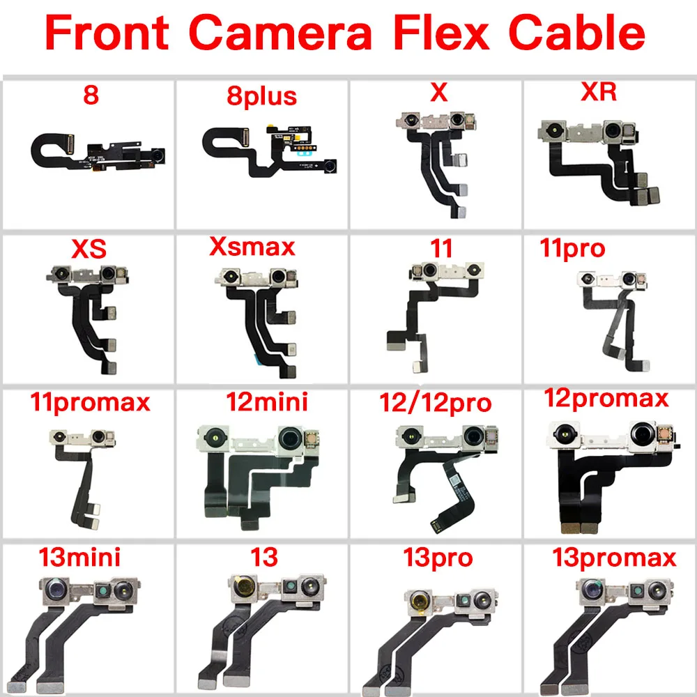 

Pop Front Facing Camera For IPhone 8 8Plus X XR XS 11 12 Mini Pro Max Selfie Camera Flex Cable Replacement NO Face ID