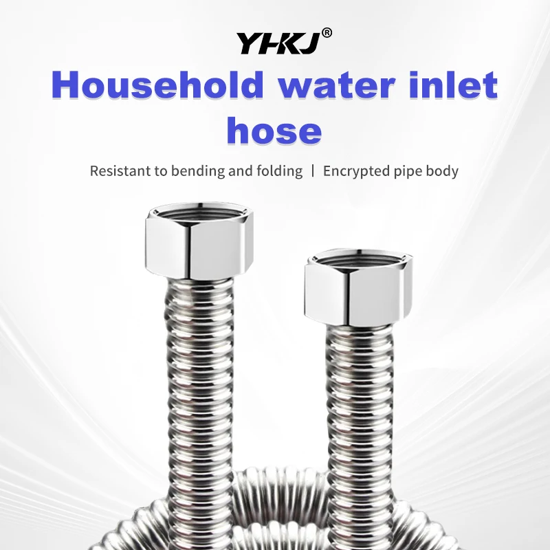 1/2 304 Stainless Steel Bellows High Pressure Explosion-proof Hose DN15 Engineering Special Cold and Hot Water Pipe Meta