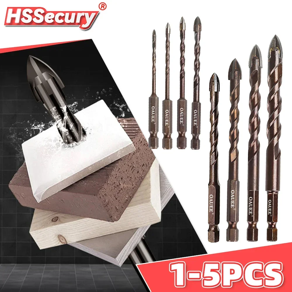 3-12mm Cross Hex Tile Drill Bits Set for Ceramic Concrete Glass Hole Opener Hard Alloy Triangle Hexagonal Handle Bit Tool Kit