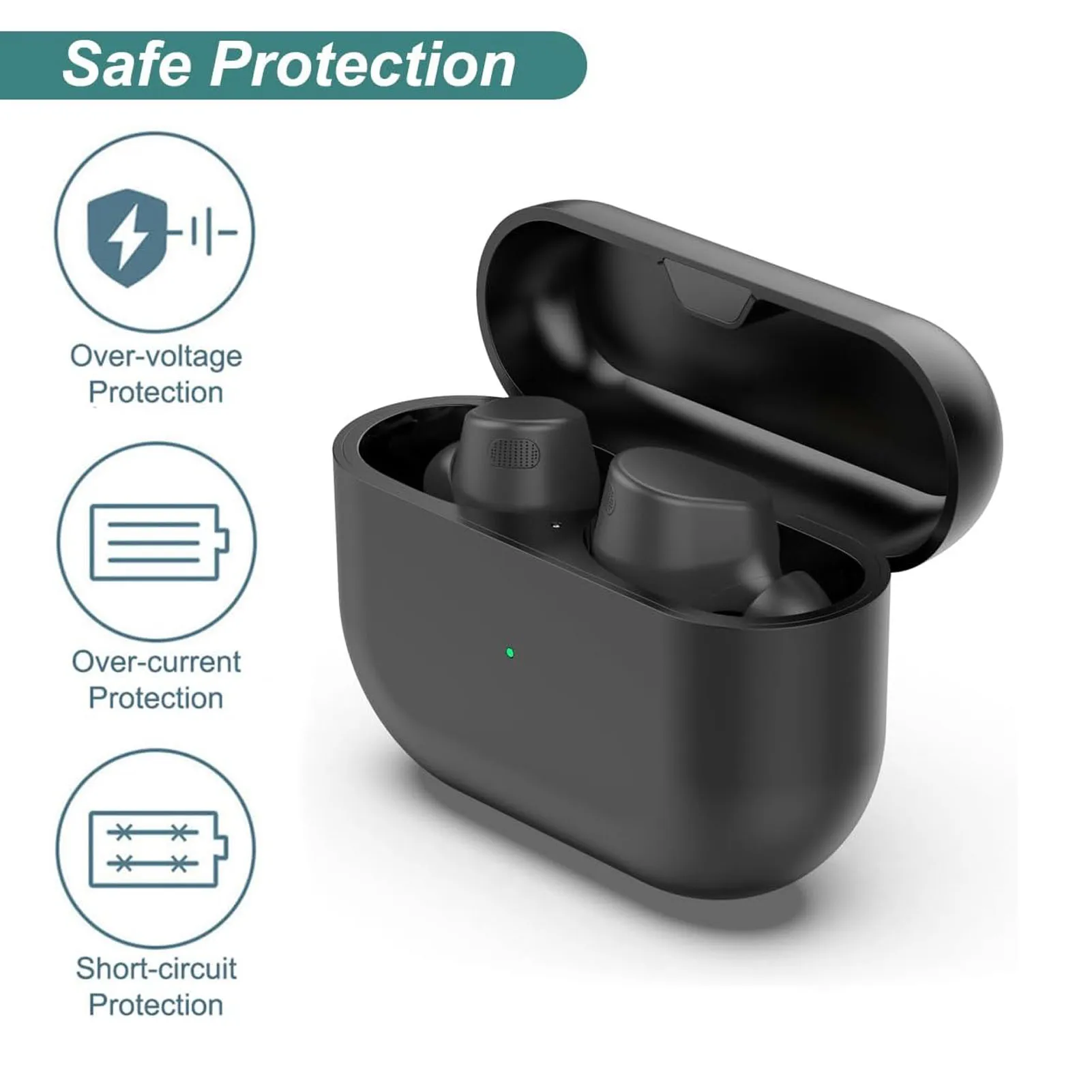 Earbuds Charging Case LED Indicator Overcurrent Prevention 590 MAh ABS PC Earbuds Replacement  Case for Elite 8 Active