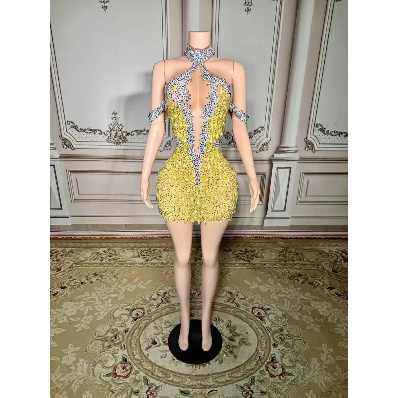 

Handmade Bling Silver Rhinestone Bodysuit Luxury Crystal Fitted Women Clothing