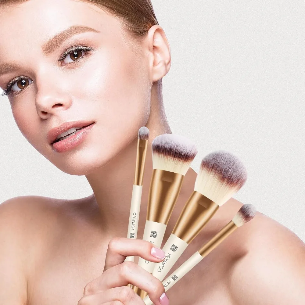Ensemble de pinceaux de maquillage, 4 pièces, fond de teint à Double extrémité, poudre de Contour, correcteur de fard à joues, ensemble de pinceaux pour liquide, crème, poudre f