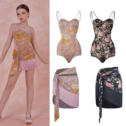 ZYM Latin Dance Performance Costumes For Girls Sexy Bodysuit Tassels Skirts Split Suit Chacha Rumba Tango Latin Dress DQS16554