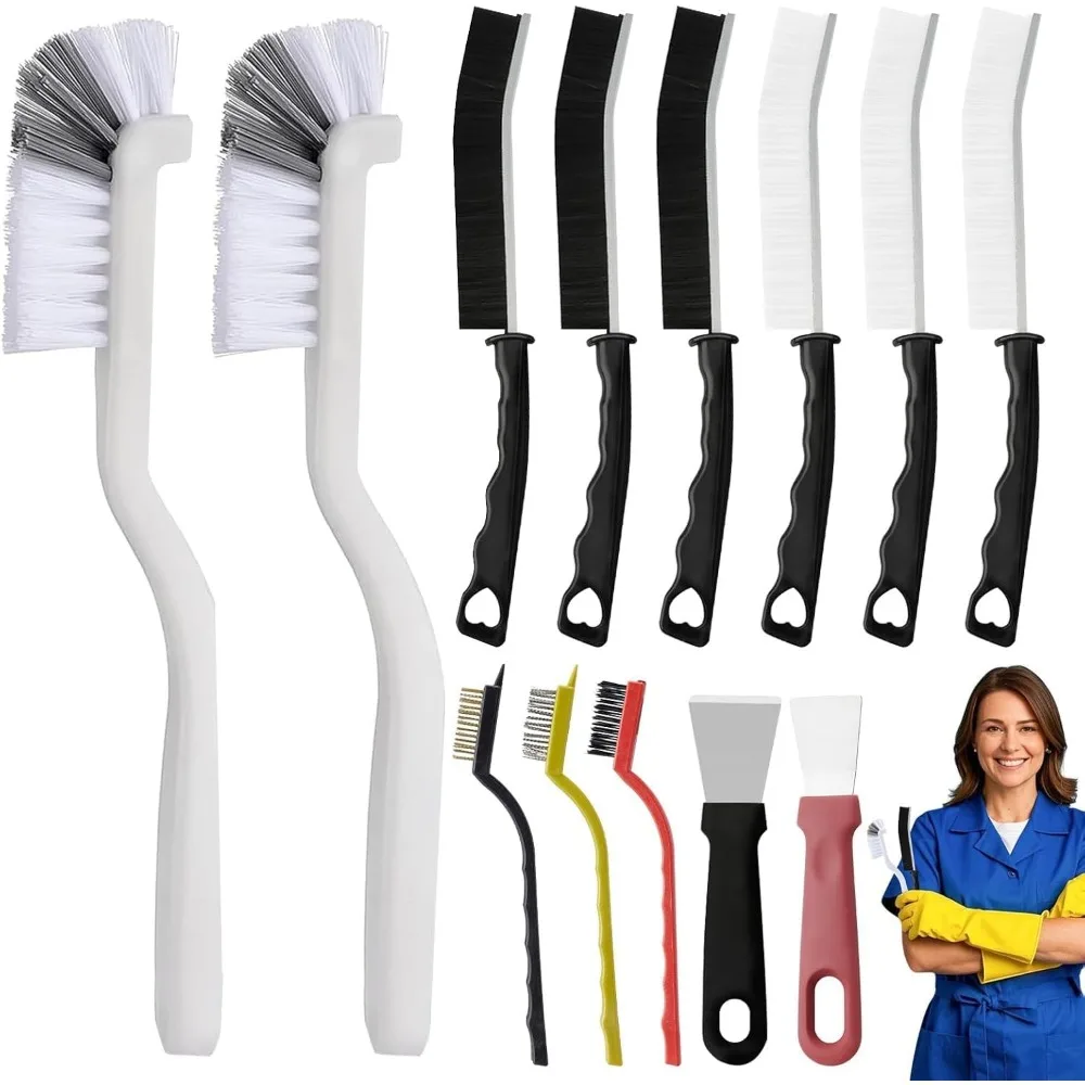 

Набор щеток для чистки щелей, 13 шт., многофункциональные инструменты для чистки щелей, средства для чистки щелей с твердой щетиной для кухни, ванной комнаты