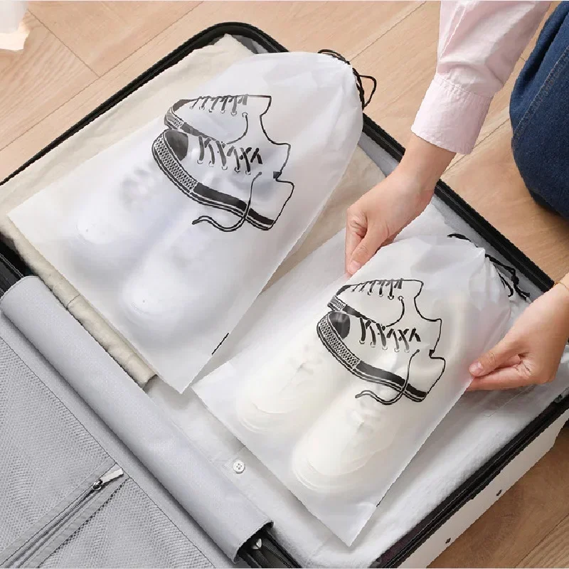 10/1Pcs Transparent Shoes Storage Bag Portable Travel Packing Drawstring Pouch Waterproof Dust-proof Bags Home Shoes Organizer