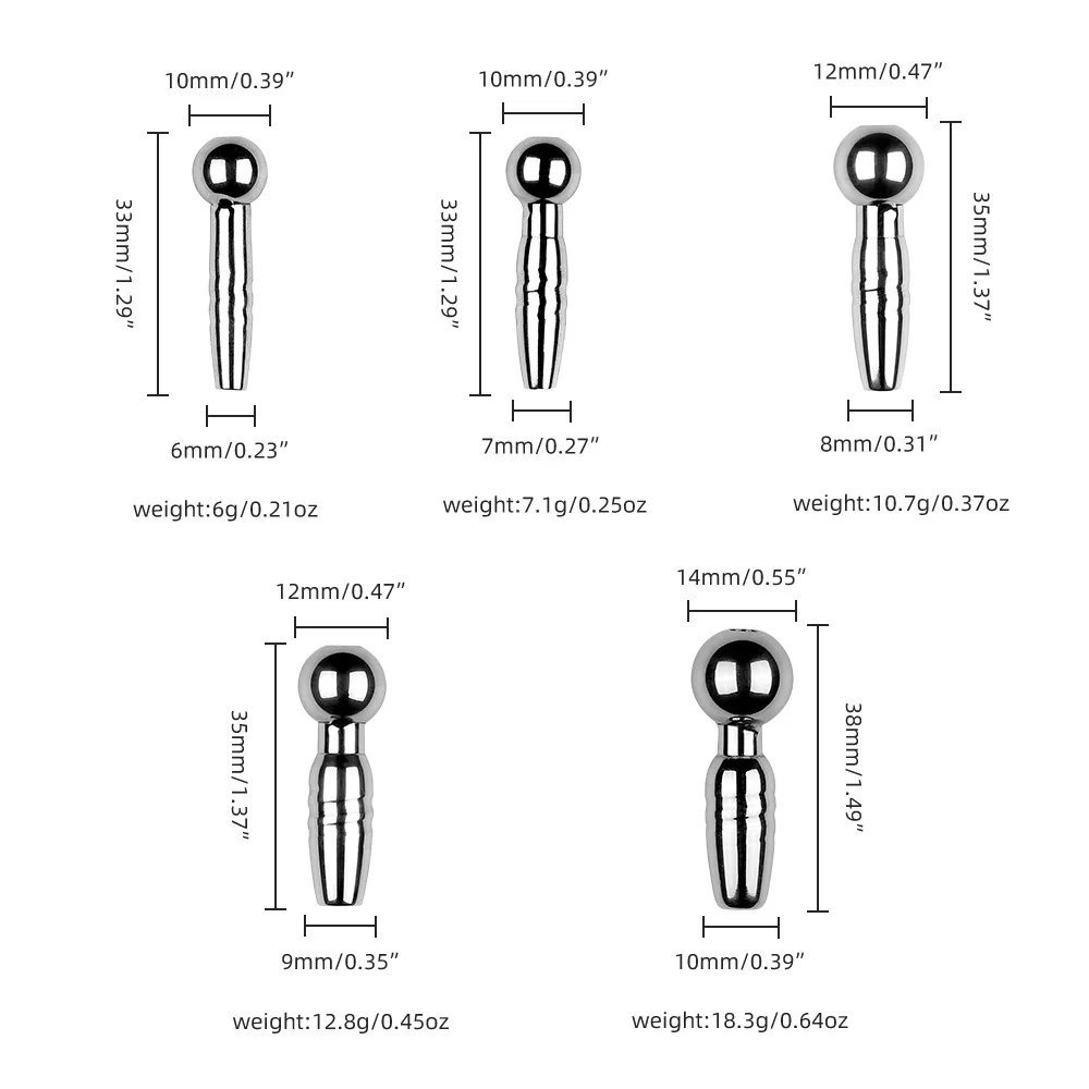 Stainless Steel Urethral Sound Dilator Male Penis Plug Insert Toy Threaded Urethra Catheter Stimulator Adult Sex Toy for Men Gay