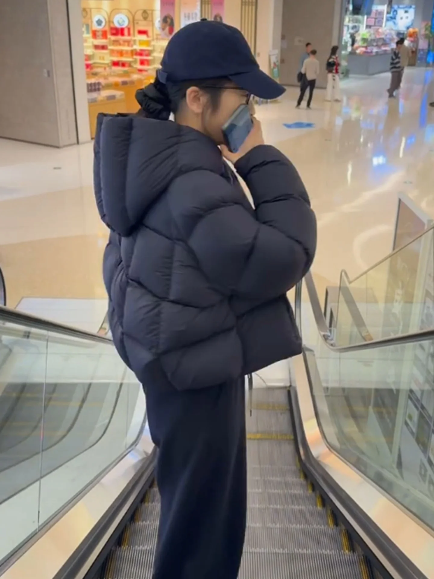 Único ort Bla feminino para baixo Jaet 2025 inverno coreano sle pão casaco quente Thiened fibra de poliéster cintura alta