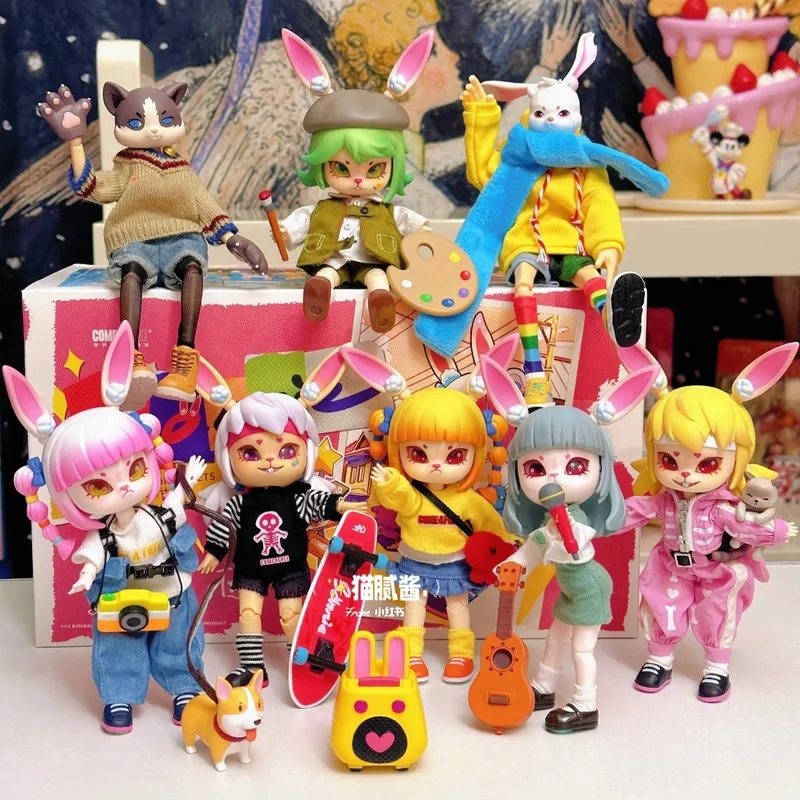 

Original spot Bonnie Rabbit travel plan joint movable doll replacement BJD doll blind box figurine ornament Toy Gifts customized