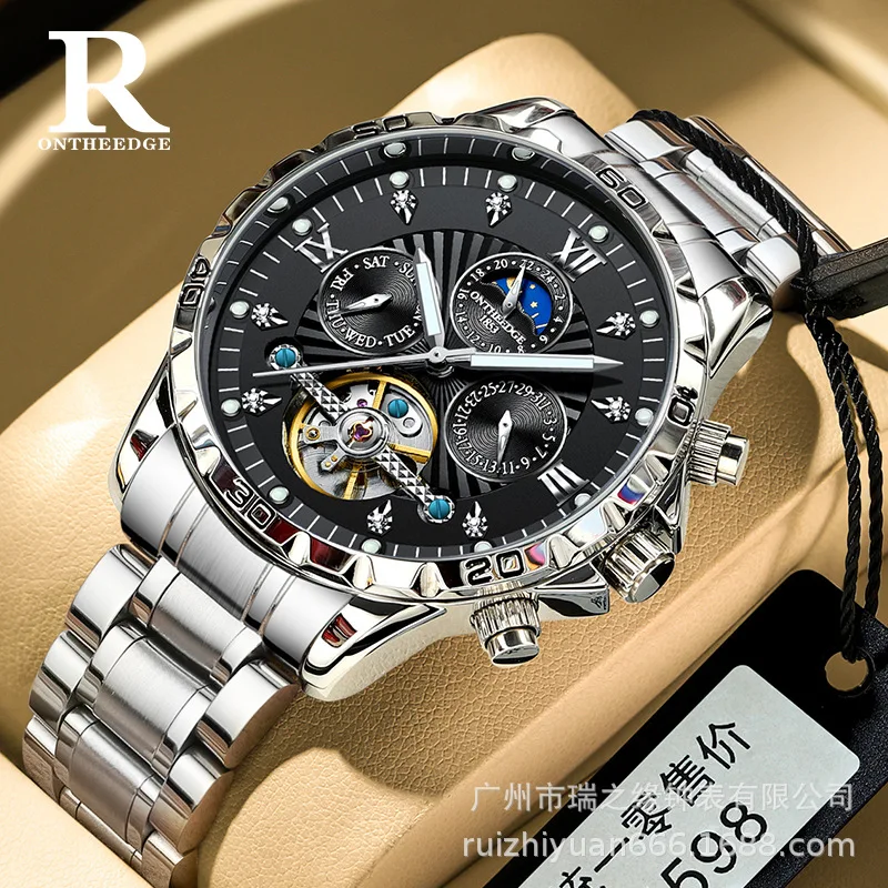 

Luxury Automatic Skeleton Mechanical Watch for Men, Waterproof Luminous Business Wristwatch with Elegant Design