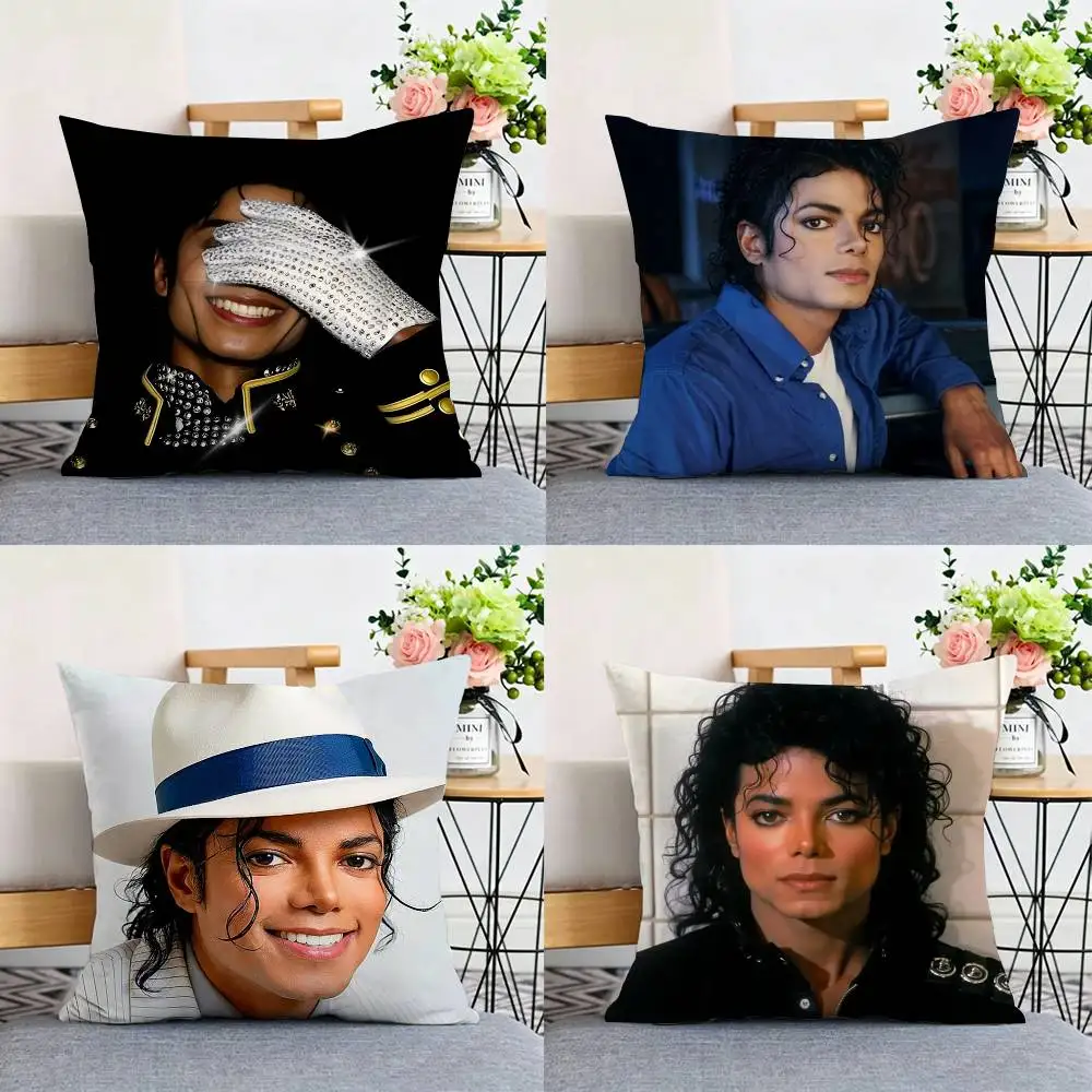King of Pop Michael Jackson Double-sided print Pillow Case Pattern Printed Pillowcase For Living Room Sofa Cushion Cover