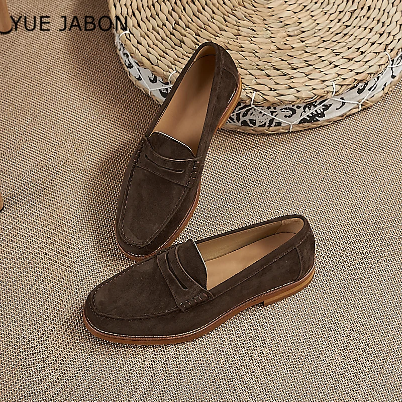 New Fashion 2026 Men's Loafers Shoes Low Heel Genuine Leather Slip-On Closure Cow Suede UK Casual Shoes for Walking and Driving