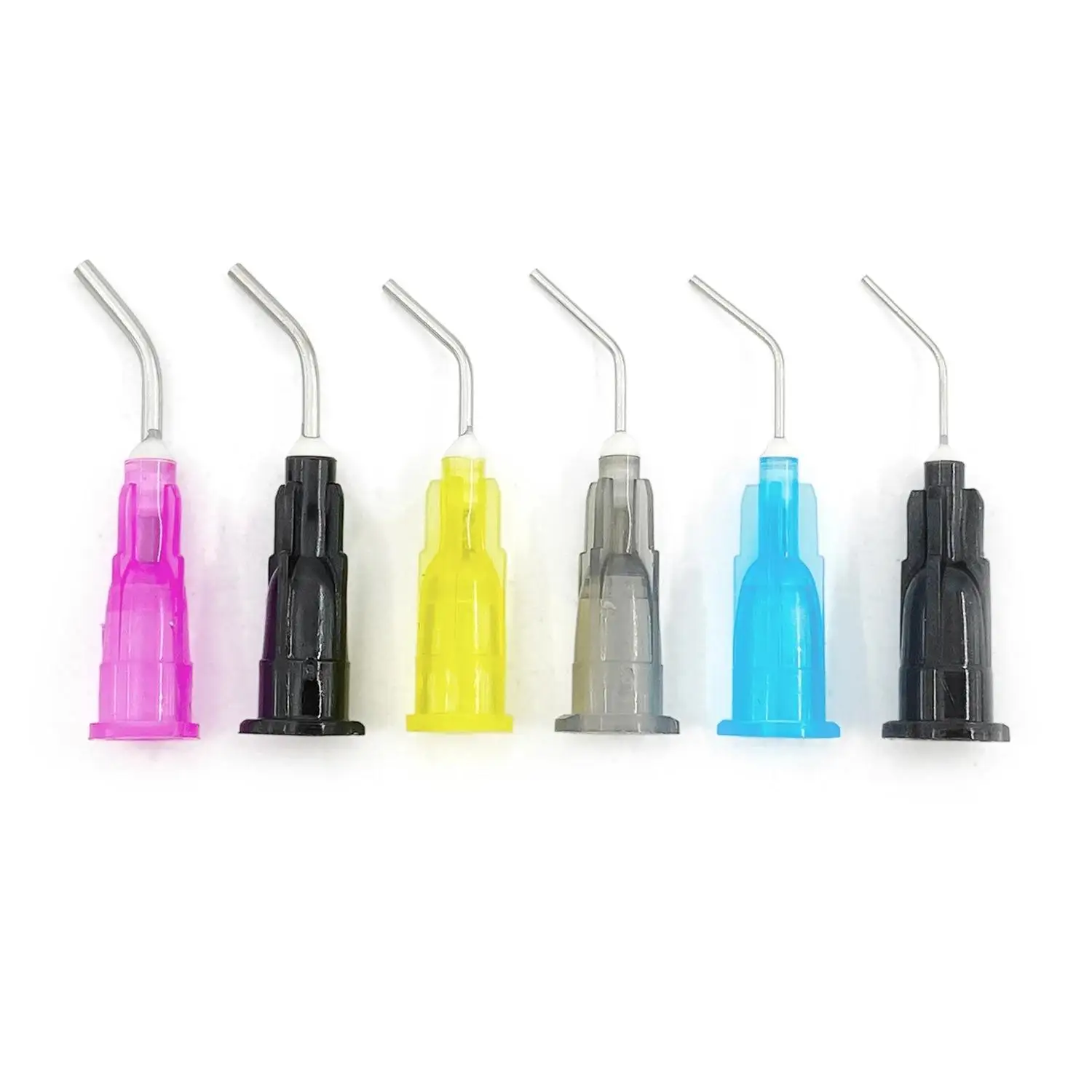 100Pcs/Pack FODRK Dental Irrigation Pre Bent Needle Tips Delievery Syringe Dental Tooth Cleaning Oral Care Disposable Applicator