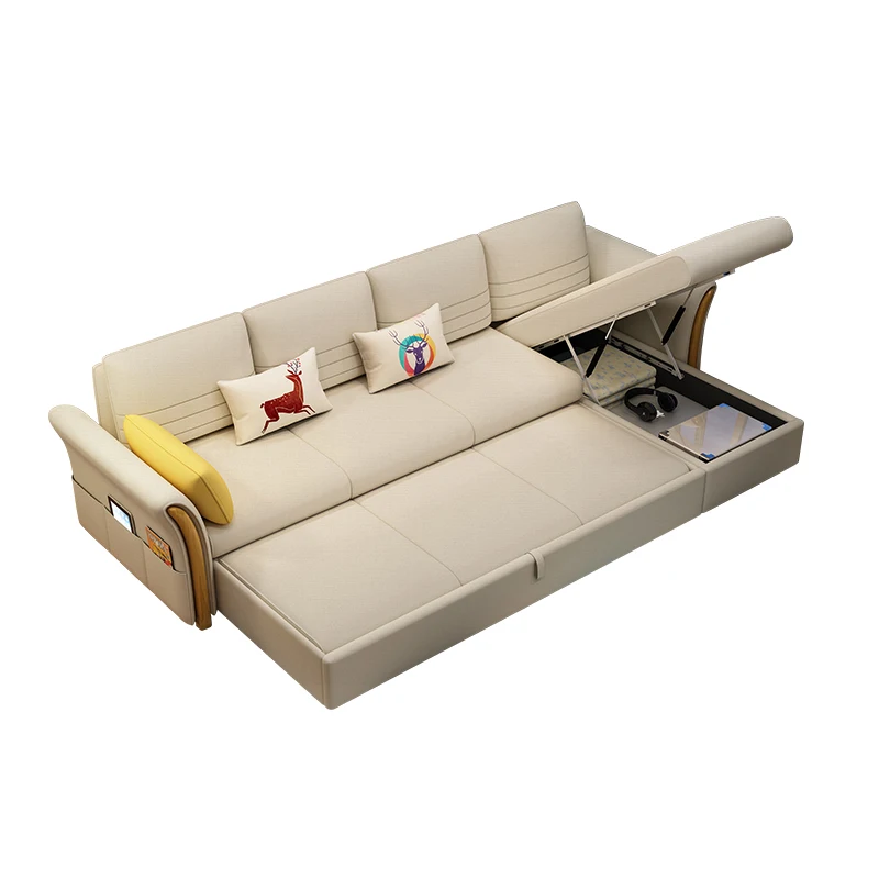 

Sofabed Small-sized Foldable Double Living Room Dual-purpose Multifunctional Simple Modern Combination Guifei Fabric Sofa