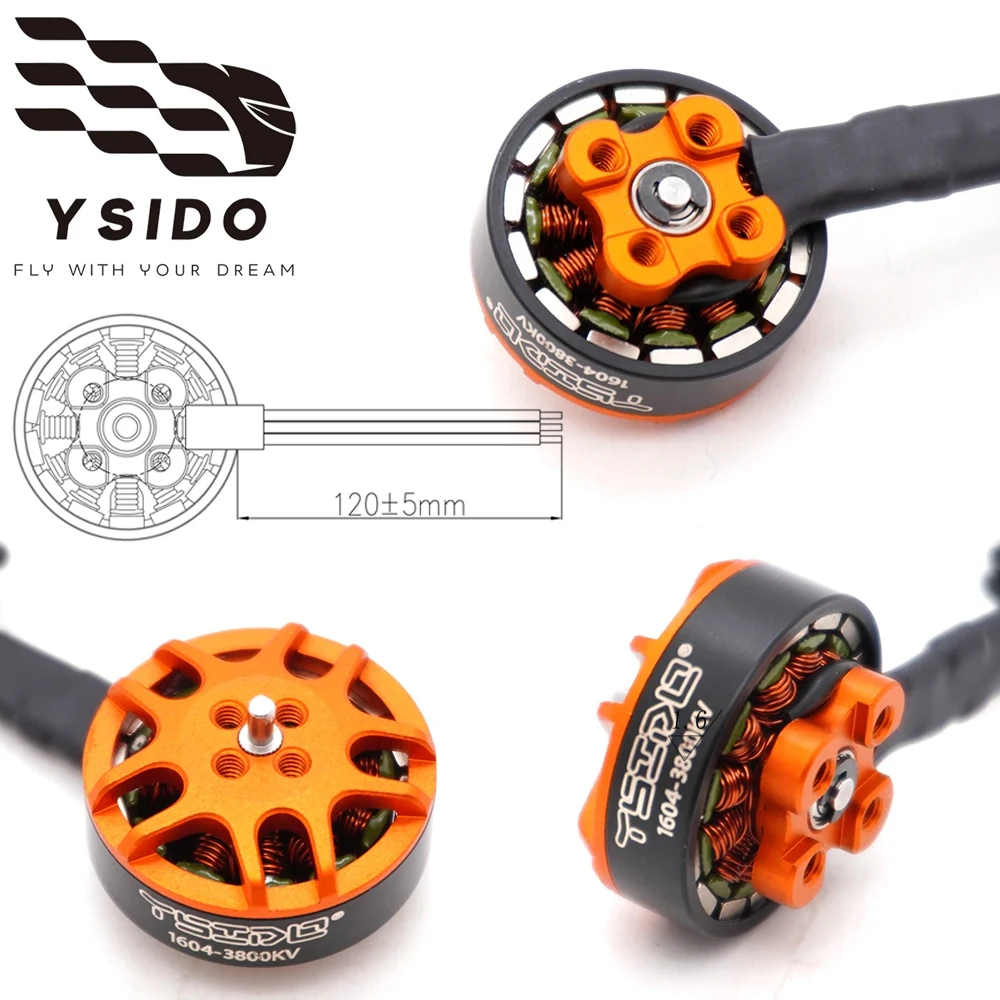 

YSIDO 4 шт. 1604 KV2850 KV3800 3-4S FPV бесщеточный двигатель 1,5 мм вал для дистанционного управления 3,5 дюйма Freestyle Sub 250 г гоночный дрон