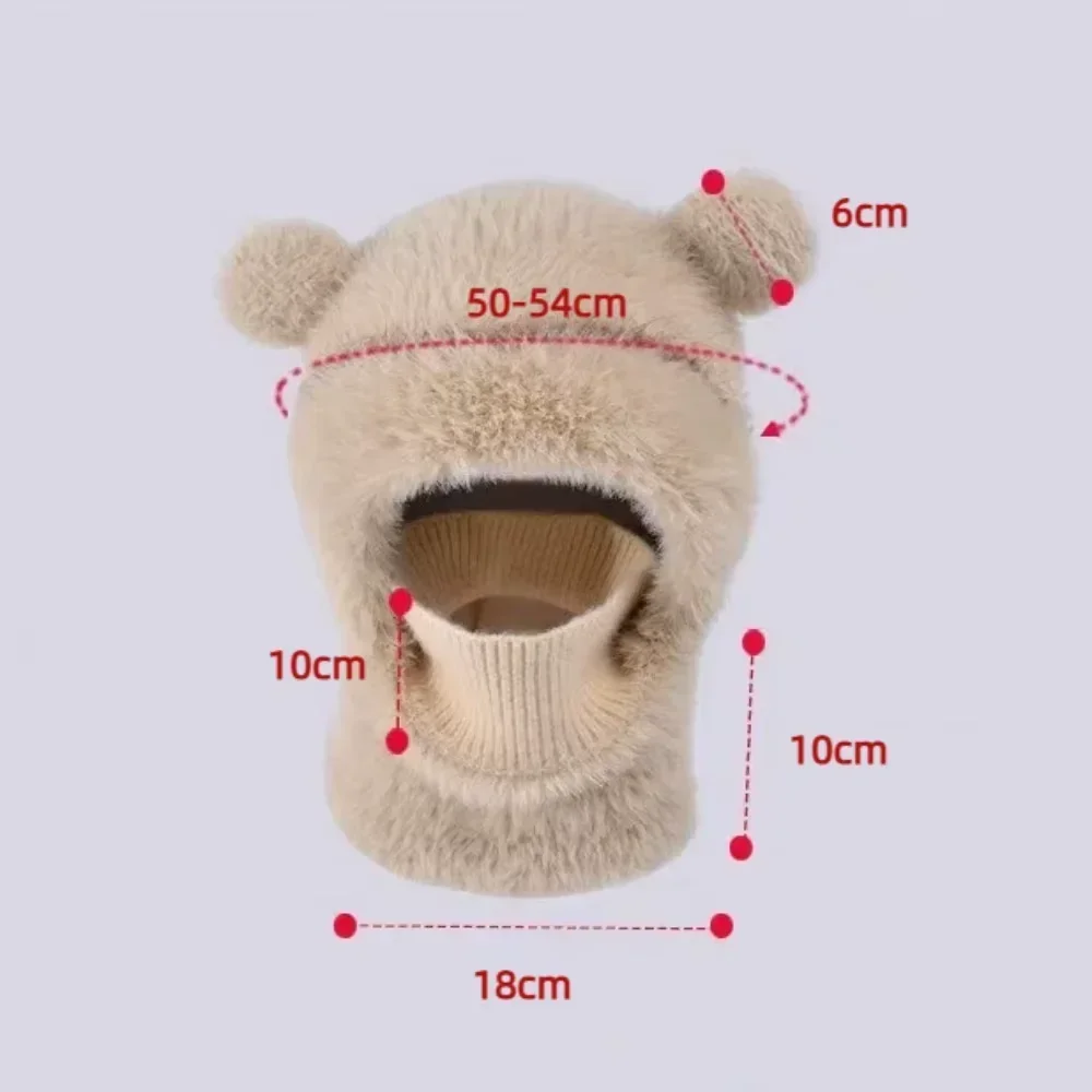 أطفال أفخم وشاح البلوز قبعة الشتاء الدافئة سدادات حماية الأذن قبعة 2-10 سنوات الأطفال قطعة واحدة قبعة الدب الرقبة قبعة حماية