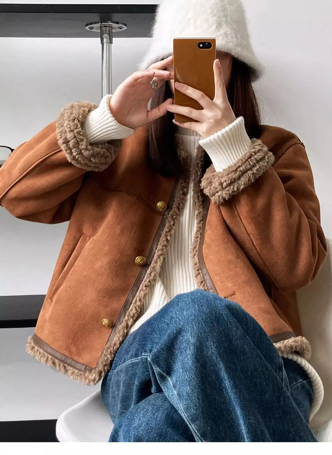 

Роскошный стиль, короткая куртка из овечьего меха, женская зимняя утолщенная плюшевая интегрированная кожаная куртка для маленьких фигурок, парфюмерия, ветер