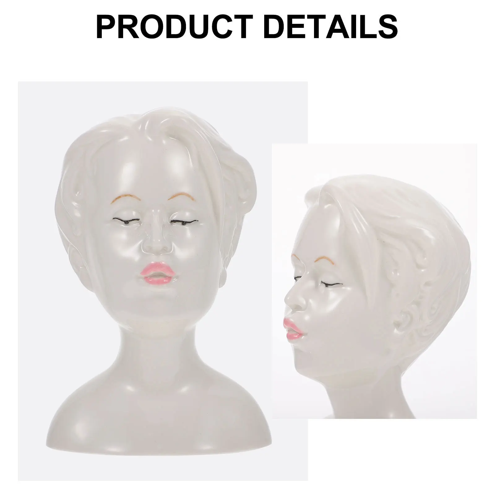 

1Pcs Creative Human Face Vase Ceramic Flower Container Decorative Desktop Vase Craft Ornament Flower Container Decor