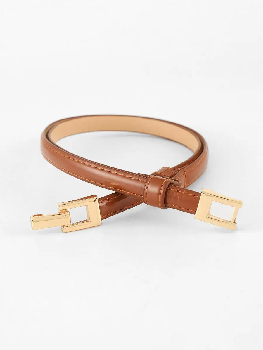 

Adjustable Stretchy Waist Belt For Women Casual Fashion Brown PU Leather