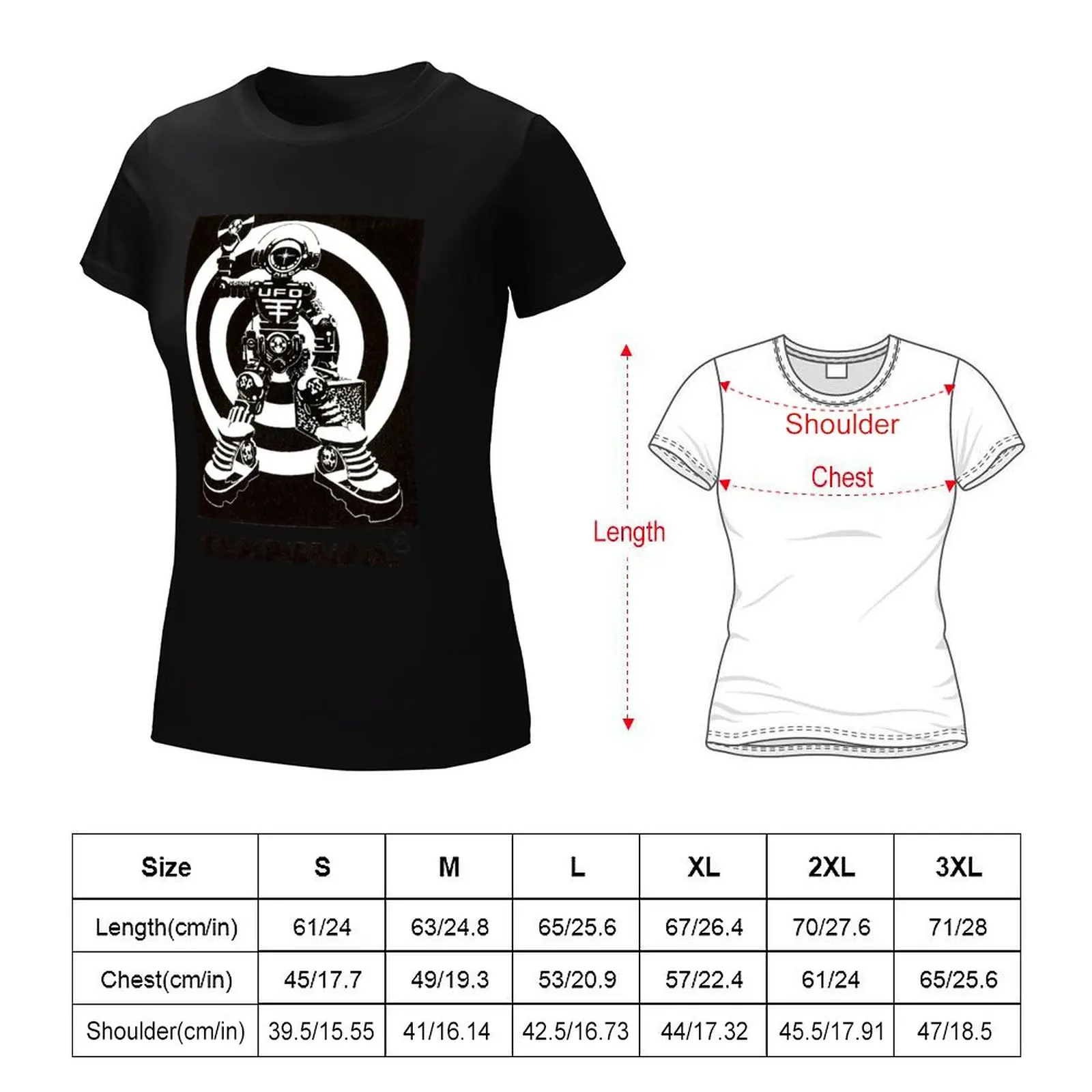 Spiral tribe UFO Teknival flyer T-shirt female Aesthetic clothing tees Woman fashion