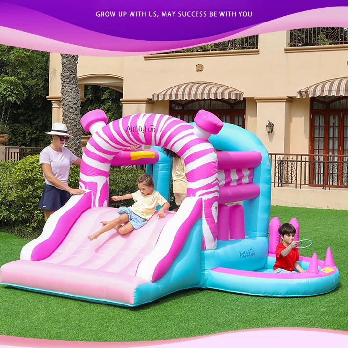 

New Pink-themed Children's Inflatable Castle Indoor Compact Inflatable Trampoline Slide Children's Playhouse Birthday Gifts