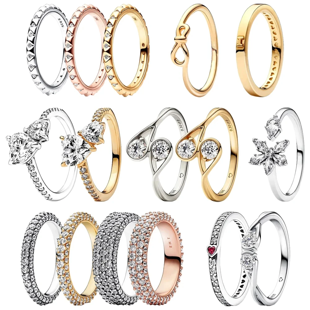 

New Hot Selling 925 Silver Shining Dense Set Mother's Day Shining Pear Ring Women's Ring Festival Gift DIY Jewelry