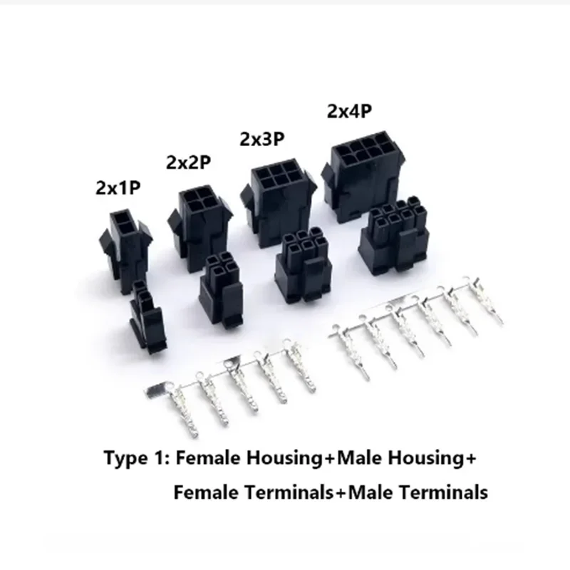 10sets Micro-Fit 3.0 3.0mm Pitch Connector Double row 2P 4P 6P 8P - 24Pin Mini 5557/43020 Housing Receptacle Terminals