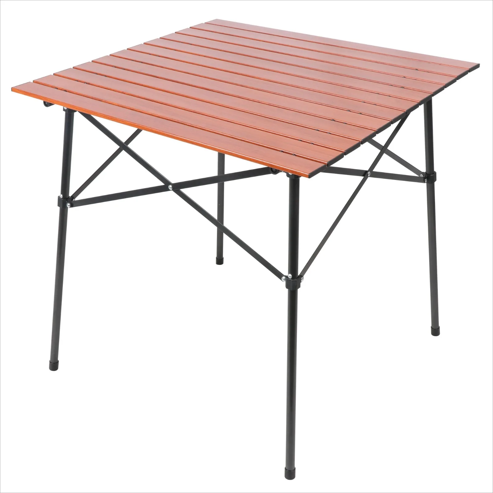 

US Square Folding Aluminum Roll-Top Camp Table, Steel, 31.5” x 31.5” x 27.5”