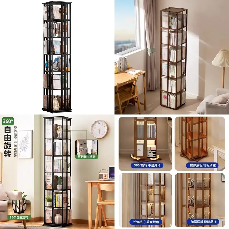 Etagere-a-livres-rotative-en-bois-massif-meuble-de-presentation-sur-pied-rangement-utilitaire-simple-pour-salon-chambre-d'etudiant-maison