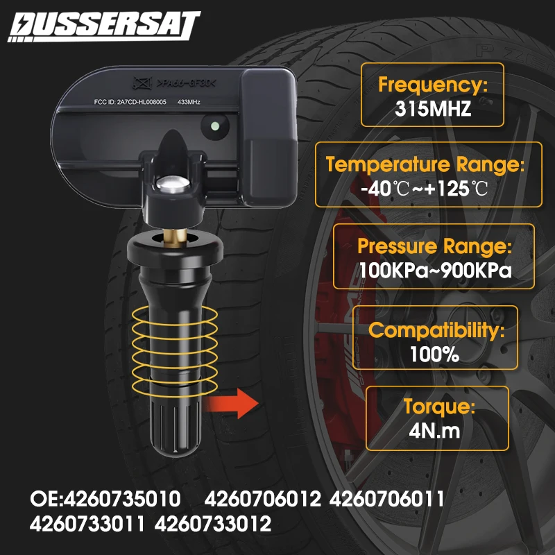 

Tire Pressure Sensor TPMS 315MHz OE 4260706011 for Toyota 4 Runner Avalon Camry Corolla Corolla NAP FJ Cruiser Highlander