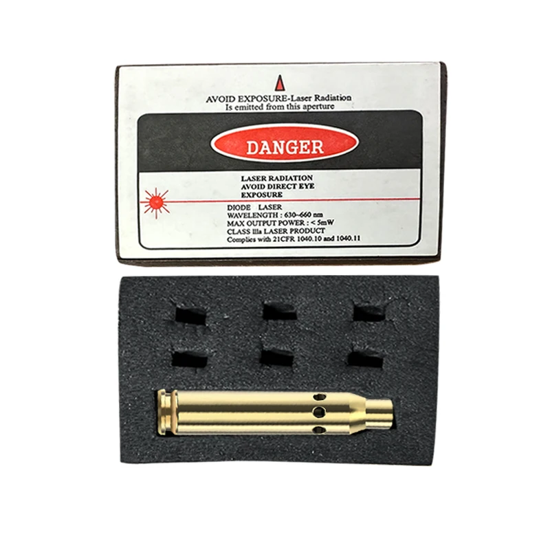 Tactical Laser Bore Sight 243.308WIN Red Dot Brass Bullet for Aiming Shooting Calibration Adjustment Pistol Airsoft Acessories