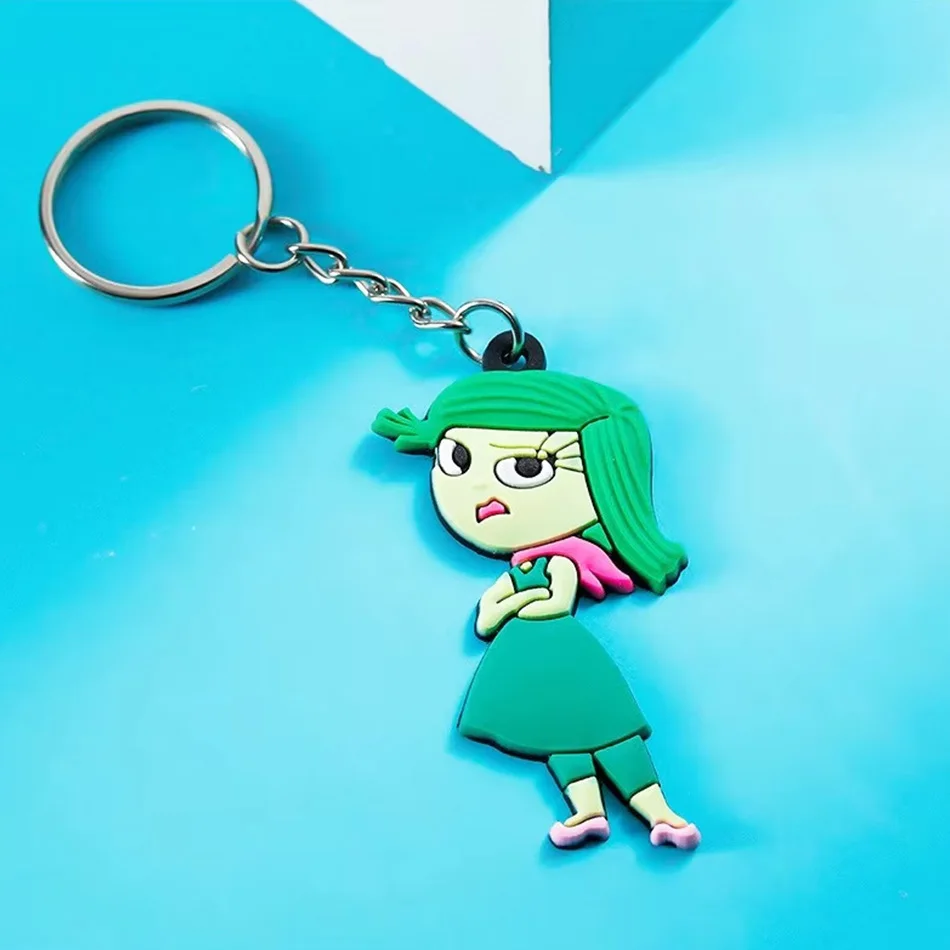 Cartoon Anime Inside Out Disney Series PVC Doll Cars Keychain Pendant for Men and Women's Universal Decorative Product Accessory