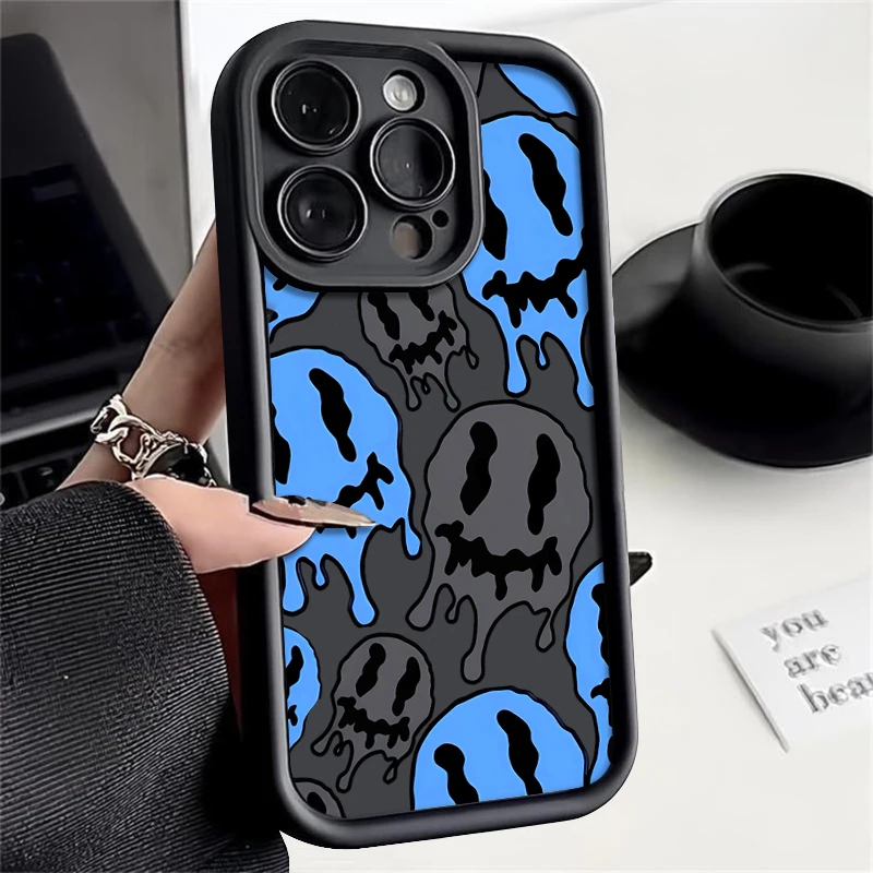 Geister-Skelett-gemusterte TPU-Softhülle für iPhone 15 16 14 Pro Max 13 12 11 Pro Max 16e stoßfeste Stoßstange Silikon-Telefonabdeckung