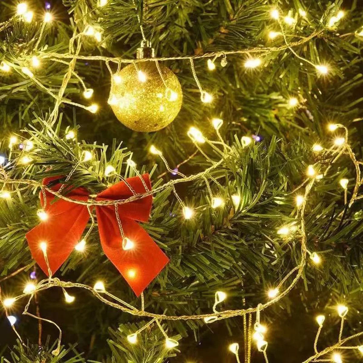 6 متر-50 متر LED سلسلة الجنية العنقودية أضواء الفضة سلك شجرة عيد الميلاد ضوء في الهواء الطلق جارلاند السنة الجديدة الشارع ديكور المنزل حفل زفاف