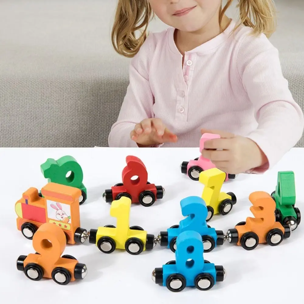 

Number/Animal Magnetic Wooden Train Toys Fruits/Dinosaur Educational Montessori Number Train Set Digit Recognition