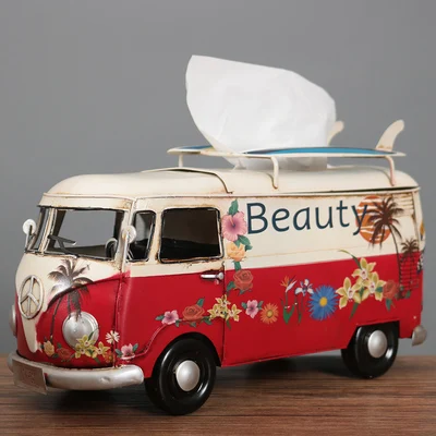 American Retro Napkin Drawer, Tissue Box, Car, Van, Bus, Bar Restaurant Hotel Home Living Room Decoration Ornaments