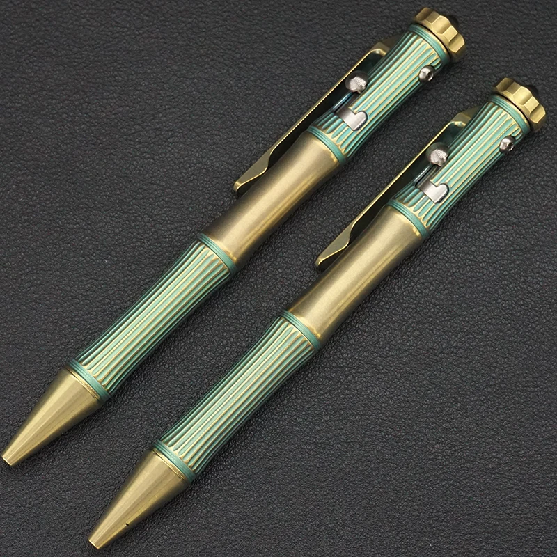 

Green Gold Titanium Alloy Tactical Pen Multifunctional Rotating Gyro Pen Portable Edc Self Defense Tool For Outdoor Emergency