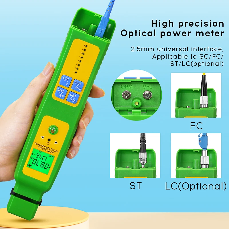 Imagem -04 - Multifuncional Fibra Óptica Identificador Construído em Opm 10mw Vfl Led Rj45 Teste de Rede Fiber Cabo Tester Aua-c507 C505 507 505